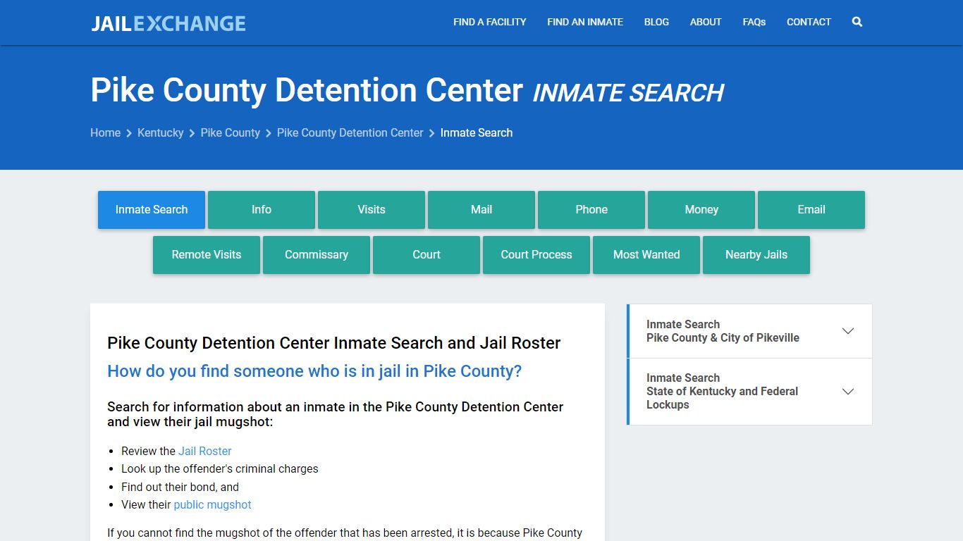 Inmate Search: Roster & Mugshots - Pike County Detention Center, KY